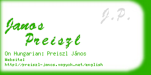 janos preiszl business card